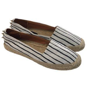 Rebecca Minkoff Striped Leather Espadrilles Size 7.5